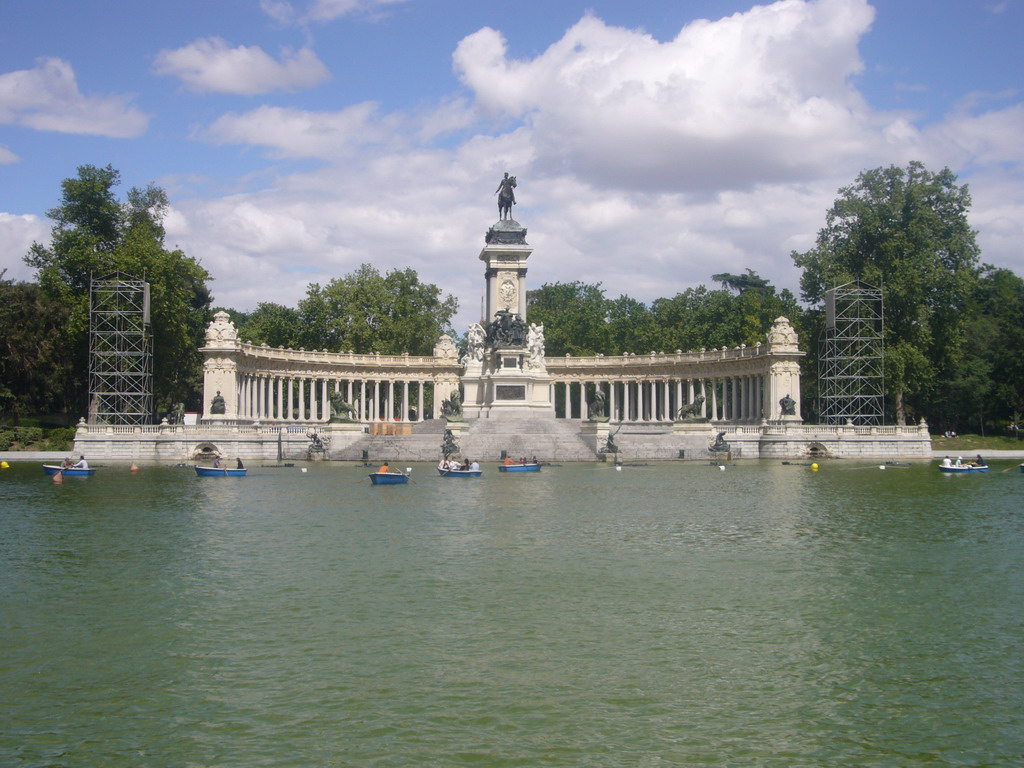 The Retiro Pond and the Monument to Alfonso XII in the Parque del Buen Retiro park