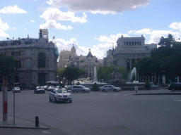The Plaza de Cibeles square, with the Cibeles Fountain, the Bank of Spain and the Metropolis Building
