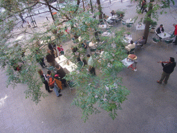 Street musicians at the square in front of our hotel `Euromadrid`, from the hotel window