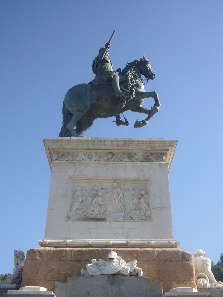 The equestrian statue of Philip IV at the Plaza de Oriente square