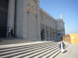 Nun in front of the Almudena Cathedral