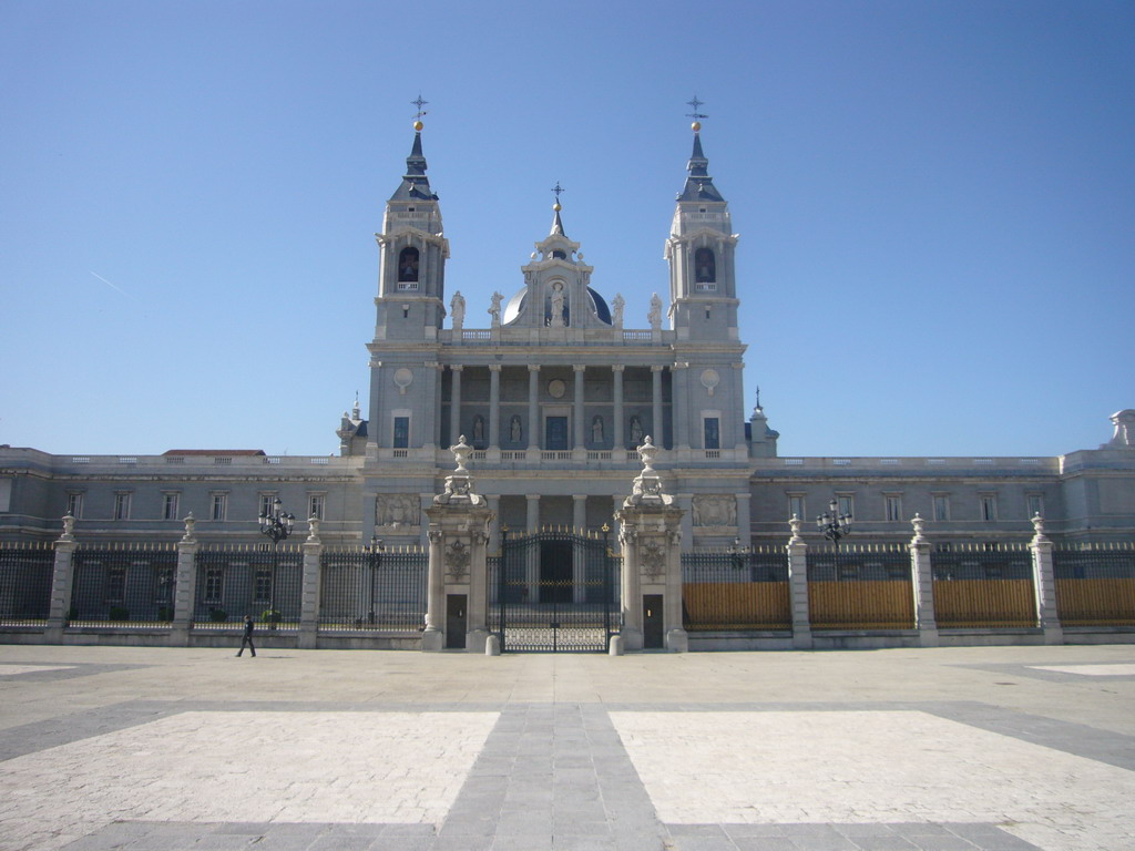 The Almudena Cathedral, from the Plaza de Armas square