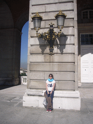 Miaomiao at the west wing of the Royal Palace, at the Plaza de Armas square
