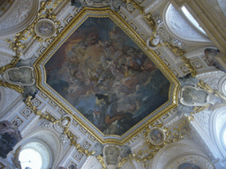Fresco on the ceiling above the Grand Staircase in the Royal Palace