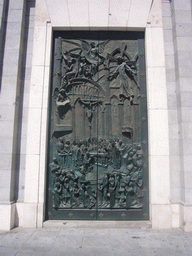 Bronze door at the east side of the Almudena Cathedral