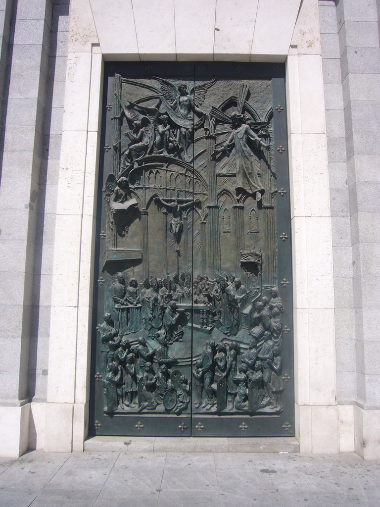 Bronze door at the east side of the Almudena Cathedral