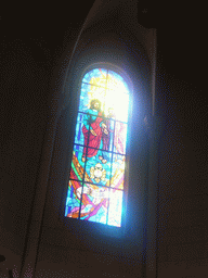 Stained glass window in the Almudena Cathedral
