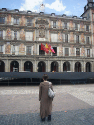 Miaomiao at the Casa de la Panadería at the Plaza Mayor square