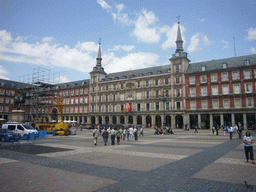The Plaza Mayor square, with the Casa de la Panadería and the equestrian statue of King Philip III