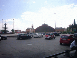 The Plaza del Emperador Carlos V square and Atocha railway station