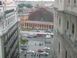 View from the elevator of the Reina Sofia museum on the Atocha railway station