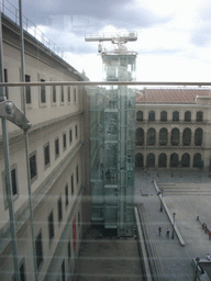 View from the elevator of the Reina Sofia museum on the other elevator
