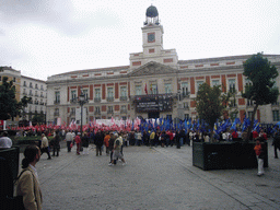 Demonstration in front of the Old Post Office at the Puerta del Sol square