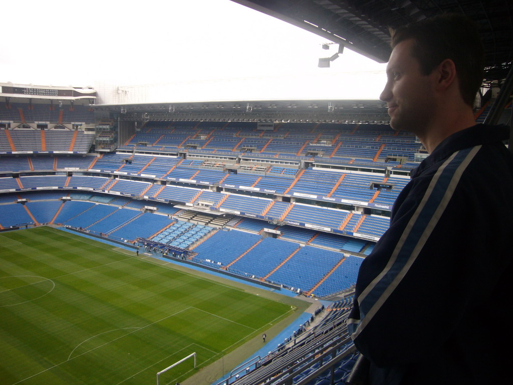 Jeroen in the Santiago Bernabéu stadium