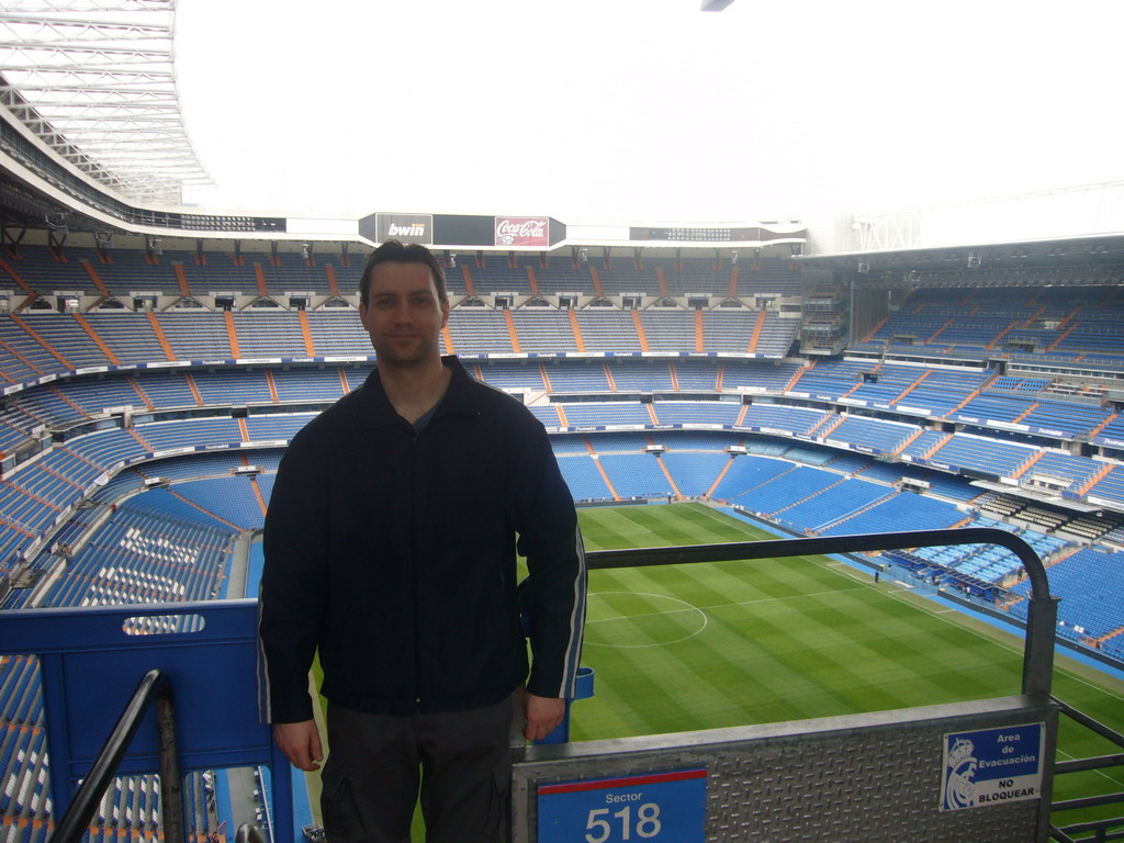 Jeroen in the Santiago Bernabéu stadium