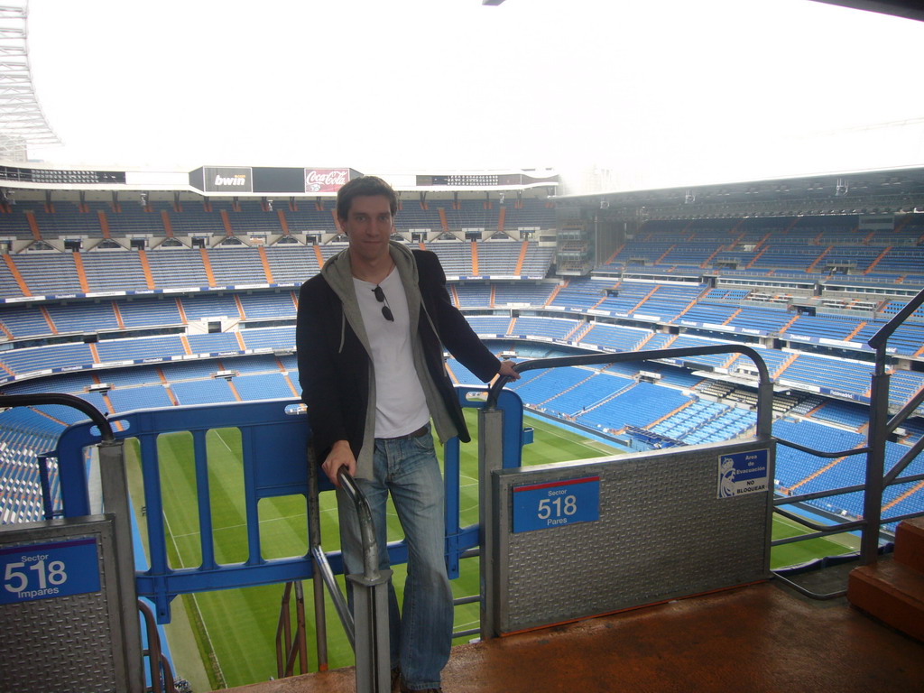 Tim in the Santiago Bernabéu stadium