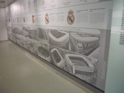 Overview of chairmen, logos and stadiums of Real Madrid CF, in the museum of the Santiago Bernabéu stadium