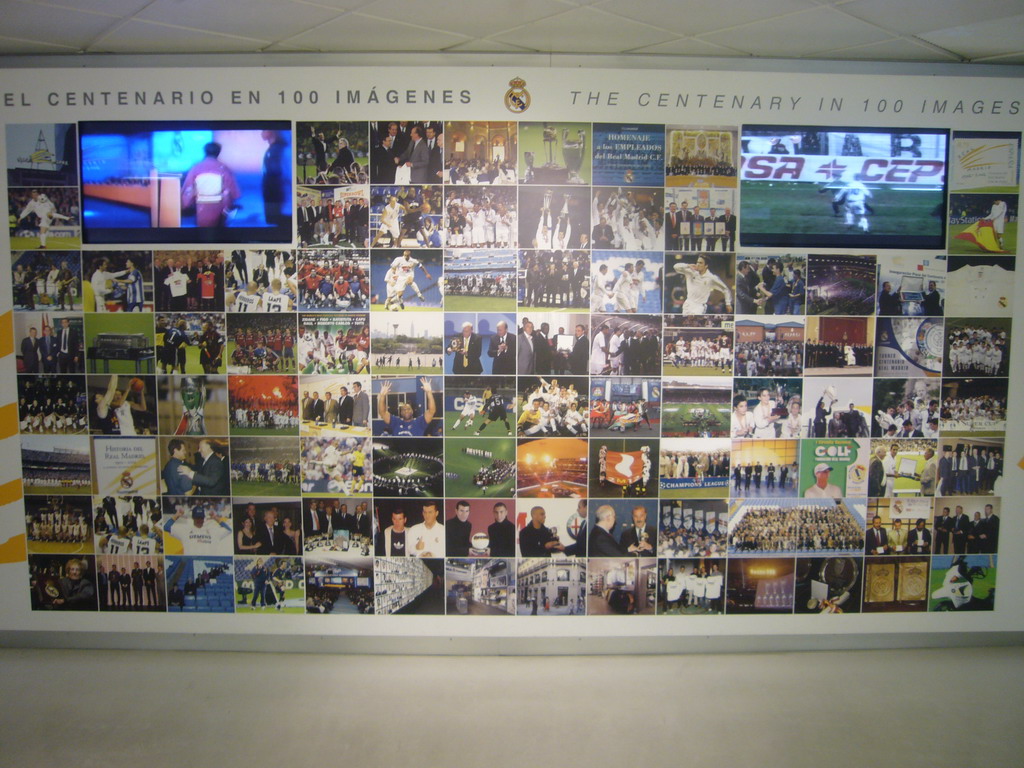 Image wall in the museum of the Santiago Bernabéu stadium