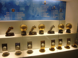 Golden shoes and golden balls, in the museum of the Santiago Bernabéu stadium