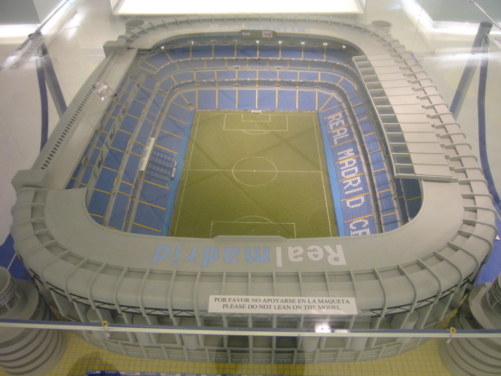 Scale model of the Santiago Bernabéu stadium, in the museum of the Santiago Bernabéu stadium