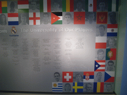 Information on the universality of the players, in the museum of the Santiago Bernabéu stadium