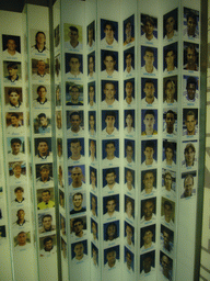 Wall with player photos, in the museum of the Santiago Bernabéu stadium