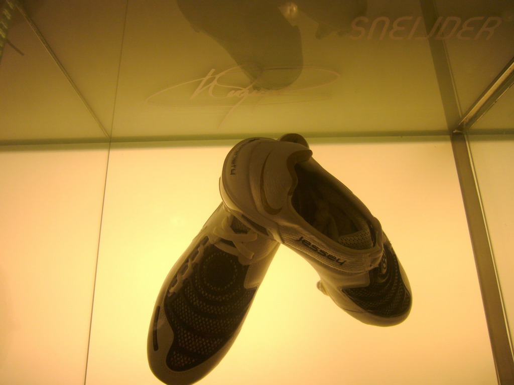 Football shoes of Wesley Sneijder, in the museum of the Santiago Bernabéu stadium