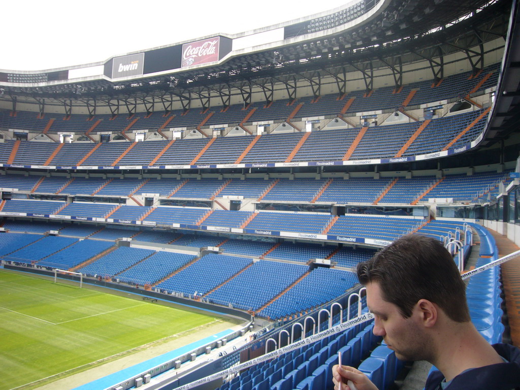 Inside the Santiago Bernabéu stadium