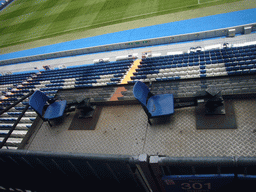 Seats for cameramen in the Santiago Bernabéu stadium