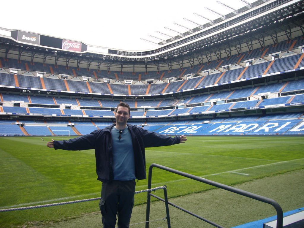 Jeroen in the Santiago Bernabéu stadium