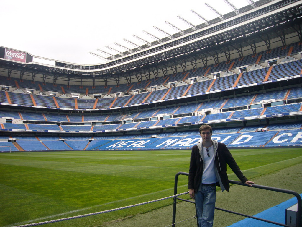 Tim in the Santiago Bernabéu stadium