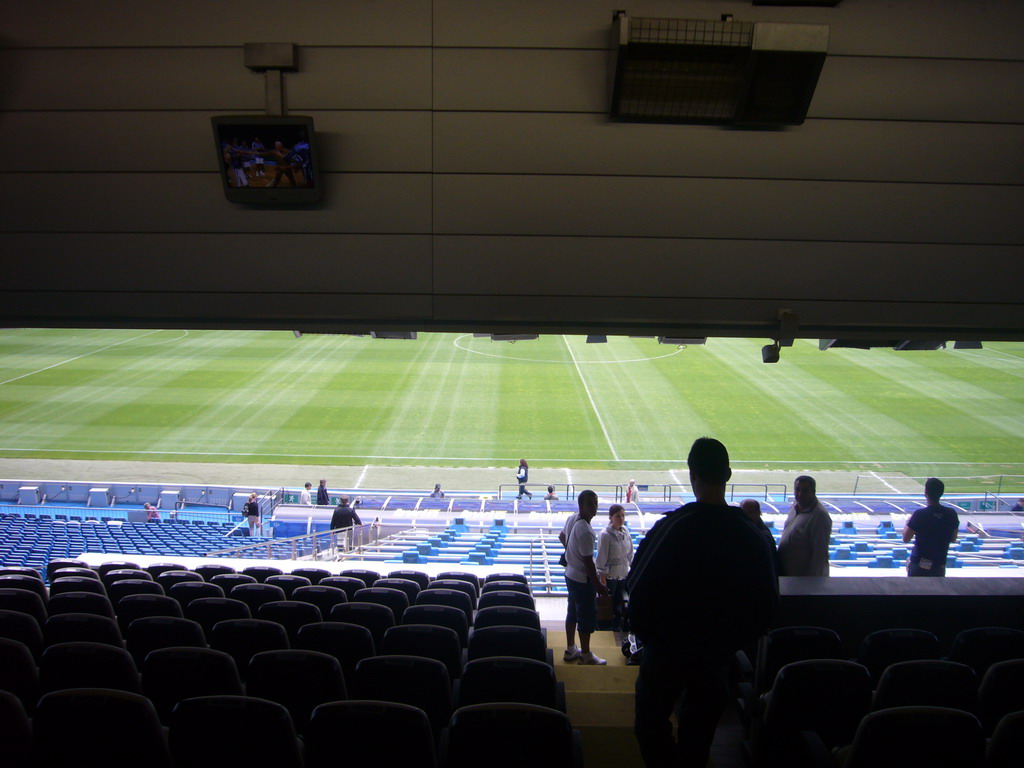 Jeroen in the Commentators Room in the Santiago Bernabéu stadium