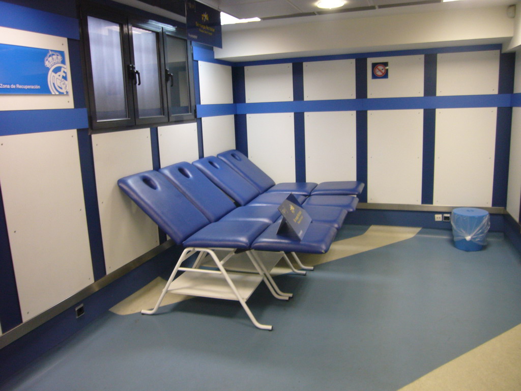 Massage benches in the Santiago Bernabéu stadium