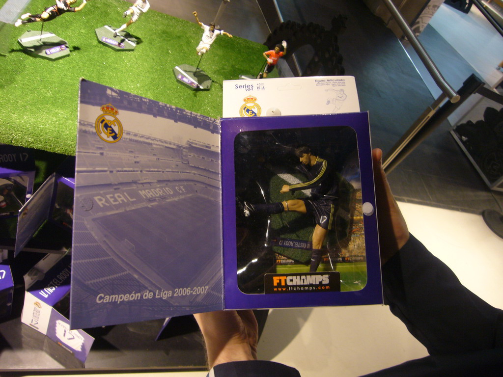 Ruud van Nistelrooy action figure in the shop of the Santiago Bernabéu stadium