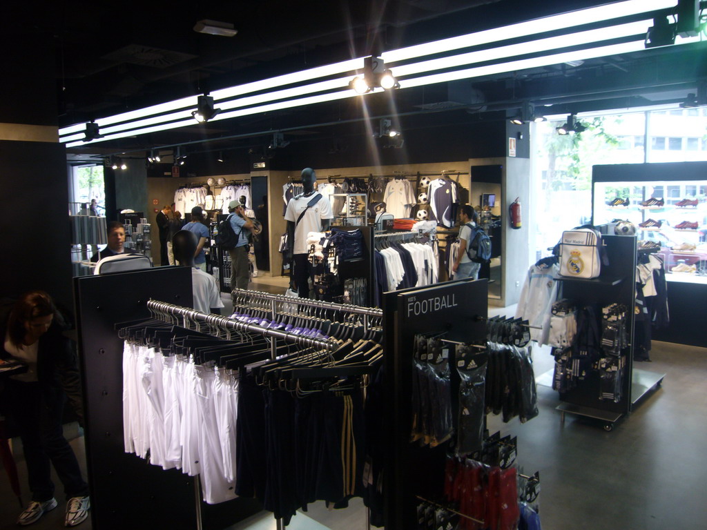 The shop of the Santiago Bernabéu stadium