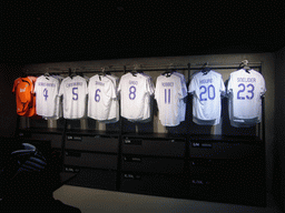 Real Madrid CF home shirts in the shop of the Santiago Bernabéu stadium
