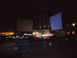 Stage at the Plaza Mayor square, by night