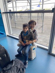 Miaomiao and Max at the Departure Gate of Eindhoven Airport