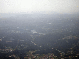 The IC24 Bridge over the Douro river, viewed from the airplane from Eindhoven