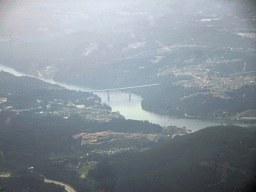 The IC24 Bridge over the Douro river, viewed from the airplane from Eindhoven