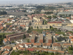 Buildings at the east side of the city of Matosinhos, viewed from the airplane from Eindhoven
