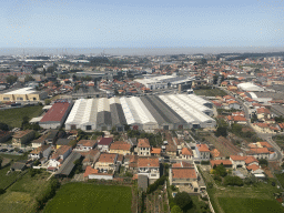 Greenhouses at the east side of the city of Matosinhos, viewed from the airplane from Eindhoven