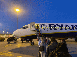 Our Ryanair airplane at the Francisco Sá Carneiro Airport, at sunrise