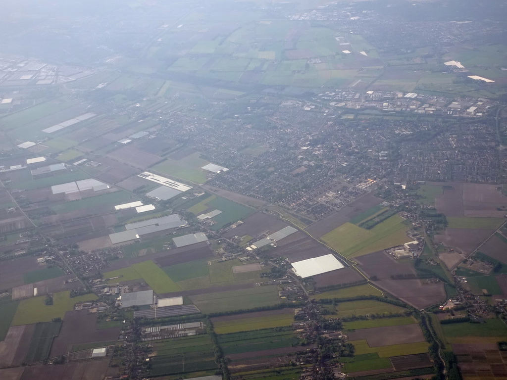 The town of Dongen, viewed from the airplane to Eindhoven