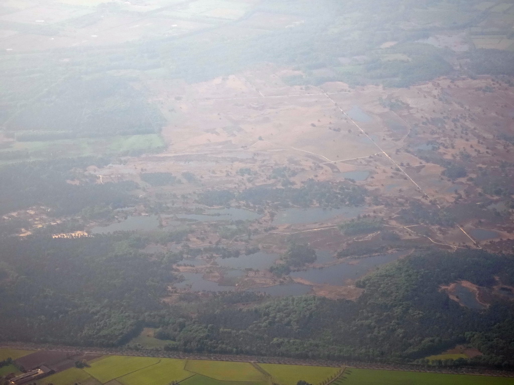The Kampinase Heide heath, viewed from the airplane to Eindhoven