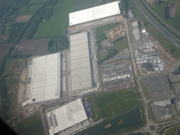 Buildings at the De Kempkens neighbourhood of the town of Veghel, viewed from the airplane to Eindhoven