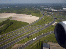 The Knooppunt Batadorp interchange, viewed from the airplane to Eindhoven
