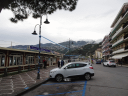 The Via Gaetano Capone street and the town center, viewed from the parking lot of the Hotel Sole Splendid