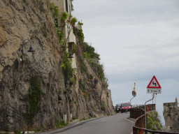 The Amalfi Drive on the east side of town, viewed from a parking lot next to the road