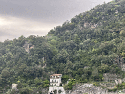 Buildings on the east side of town, viewed from the rental car on the Amalfi Drive